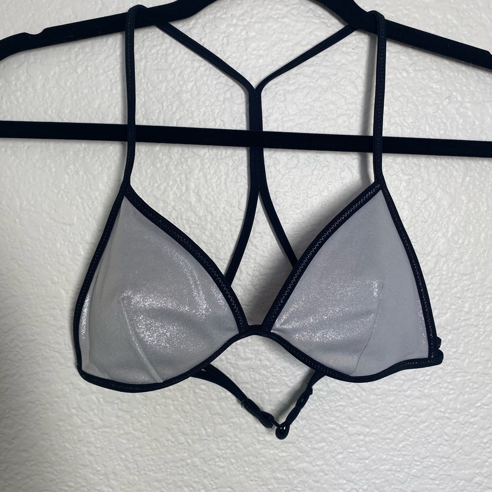 Victoria's Secret Shimmering Silver Bikini Top